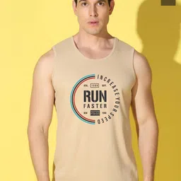 WOOSTRO Pack Of 2 Printed Combed Cotton Gym Vests VWS26(RUN RUST)(ALONE OLIVE)-image-8