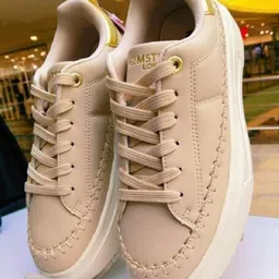 HAMSTER LONDON Women Mousehole Nude Colored Lace up Sneakers-picture-37