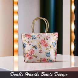 Kuber Industries Floral Printed Structured Shoulder Bag with Cut Work image 2