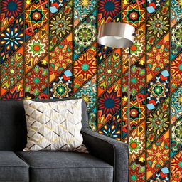 ArtzFolio Printed UV-Resistant Anti-Bacterial Vintage Floral & Mandala Peel & Stick Wallpaper-image-81