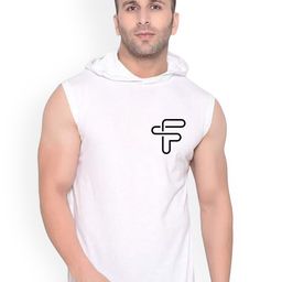 FABSTIEVE Printed Cotton Hooded Gym Vest VK-44B_pt-150 White M-image-72