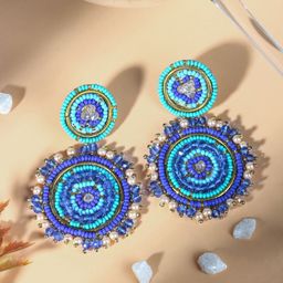 KPOP Gold Plated Beaded Contemporary Drop Earrings-image-99