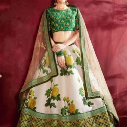 ODETTE Embroidered Zari Semi-Stitched Lehenga & Blouse With Dupatta-picture-25