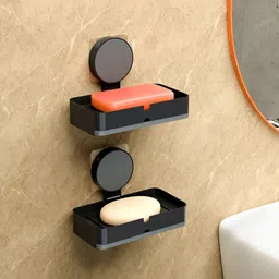 Aura Black 2 Pieces Self-Adhesive Soap Holder-picture-49