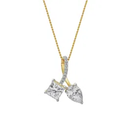 Emori Square Pear Diamond Pendant-image-28