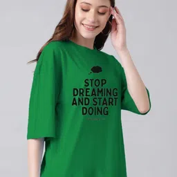 Stylecast X Kotty Women Printed Drop-Shoulde Sleeves Oversized T-shirt-image-9
