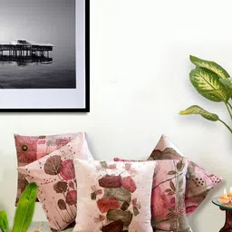 Mid July Home Pink & Brown Set of 5 Abstract Velvet Square Cushion Covers-26