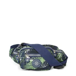 BAOMI Green & Navy Blue Printed Nylon Waist Pouch-62
