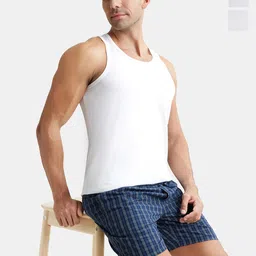 Jockey Men Pack of 3 Cotton Round Neck Sleeveless Easy Tuck Vest 8820-picture-56