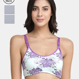 Inner Sense Lavender & Grey Solid Set of 2 Maternity Sustainable Bra IMB004B_4B_4D-image-89