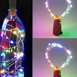 SPARK WORLD Pink & Green 10 Pieces Cylindrical Shape LED Cork Lights-0