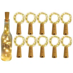 ENORMITY 10-Pcs Yellow Rice Shaped  Cork LED String Lights-1
