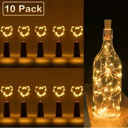 SPARK WORLD 10-Pcs Yellow Rice Shaped  Cork LED String Lights-3