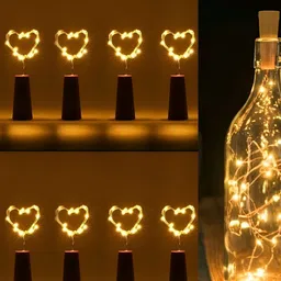 SPARK WORLD Yellow 10 Pieces Cork LED String Lights-12
