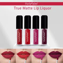 CurlyTales Set Of 4 Lightweight True Matte Never Ending Lipsticks - 01, 02, 03, 08-43