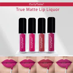CurlyTales Set Of 4 Lightweight True Matte Never Ending Lipsticks - 04, 05, 06, 12-64
