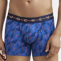 Jockey Super Combed Cotton Elastane Printed Trunk with Ultrasoft Waistband-NY02-22