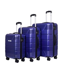 Luggero Set Of 3 Textured Hard-Sided Trolley Bags-13