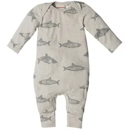 Nino Bambino Infants Grey Organic Cotton Printed Sleepsuit-image-94