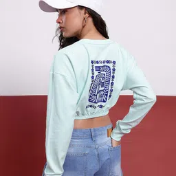 DressBerry Indie Charm Printed Cropped Sweatshirt-image-12