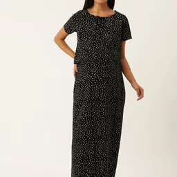 Nejo Maternity Printed Cotton Maxi Nightdress-image-24