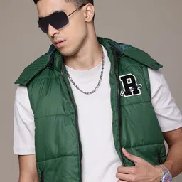 The Roadster Lifestyle Co. Brand Logo Print Padded Gilet Jacket-19