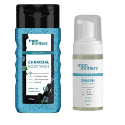 Man Matters Set of Charcoal Body Wash 275ml & SWASH Intimate Wash 120ml-6