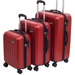 Luggero Set Of 3 Textured Hard-Sided Trolley Bags-12