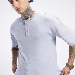 glitchez Urban Cool Ribbed Henley Neck Oversized T-shirt-image-78