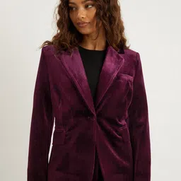 DOROTHY PERKINS Petite Velvet Single Breasted Blazer-picture-46