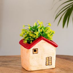 ExclusiveLane Peach Colored Homely Cottage Terracotta Table Planter Flower Pot-image-77