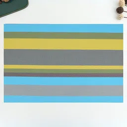YELONA Blue & Yellow 8 Pieces Striped Table Placemats-15