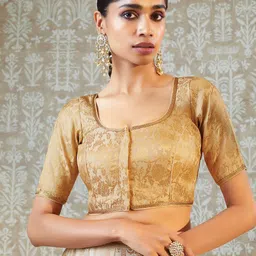 Soch Floral Woven Design Art Silk Saree Blouse-34