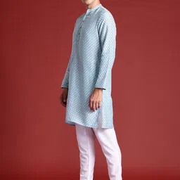 Anouk Men Printed Regular Kurta with Pyjamas And Nehru jacket image 3
