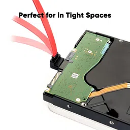 SATA 3.0 Highspeed Hard Disk Data Cable A with Right Angle Connector - Red image 3