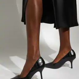 Bold Croc-Effect Leather Courts-image-1