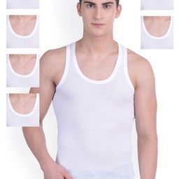 Dollar Bigboss Men White Innerwear Vest MDVE-04-PO7-49