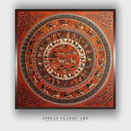 Indian Classic Art Multicolor Canvas Abstract Wall Art-picture-26