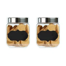 Femora Octo Transparent Glass Storage Jars (1150 ml) - Set of 2 image 1