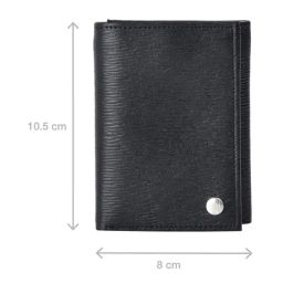 Hidesign Ecom Black Casual Leather Tri-Fold Wallet for Men-image-7