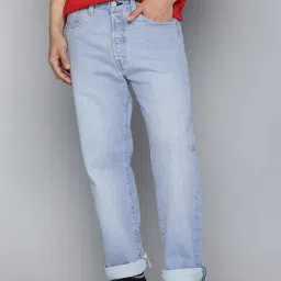 Levi's 501 Blue Cotton Regular Fit Jeans-picture-45