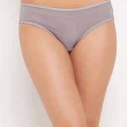 Clovia Grey Plain Bikini Panty-image-1