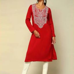 Rangriti Red Regular Fit Kurta-image-23