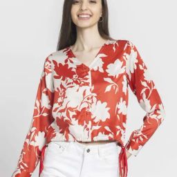 SHAYE Red Printed Top-picture-32