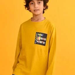 Anthrilo Boys Mustard Graphic T-Shirt-image-50