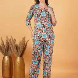 GUDWEARS Women Printed Top with Trousers-picture-15