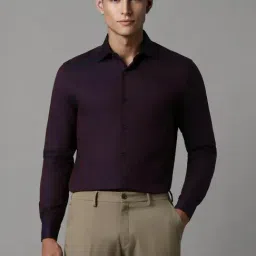 Louis Philippe Purple Cotton Regular Fit Printed Shirt-picture-28