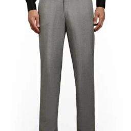 Louis Philippe Grey Regular Fit Checks Trousers-image-34