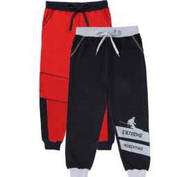 Cub McPaws Kids Red & Navy Printed  Joggers-image-21