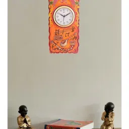 eCraftIndia Musical Instruments Embossed Colorful Wooden Handcrafted Wooden Wall Clock-1